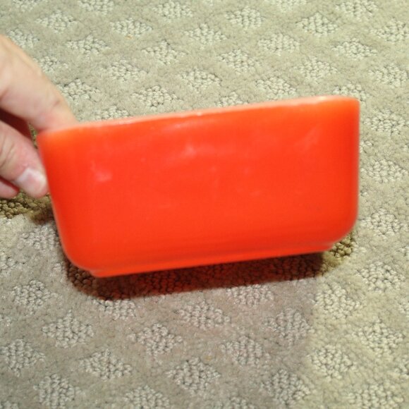 RARE!! Vtg 30s/40s McKee Square Red Milk Glass Refrigerator Storage Bowl no Lid - Picture 5 of 6